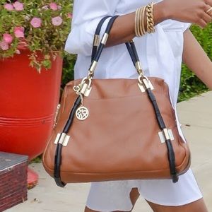 DKNY Leather Satchel handbag with gold detail